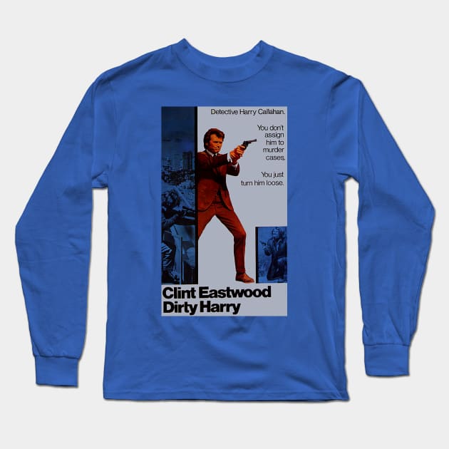 Classic Clint Eastwood Movie Poster - Dirty Harry Long Sleeve T-Shirt by Starbase79